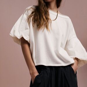 Free People We the Free Blossom Tee in Optic White